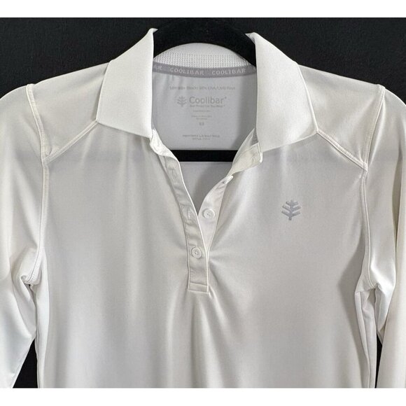 COOLIBAR Women Pullover Top Sz XS White UPF 50 Long Sleeve Collar Outdoors 28-9 - Picture 3 of 7